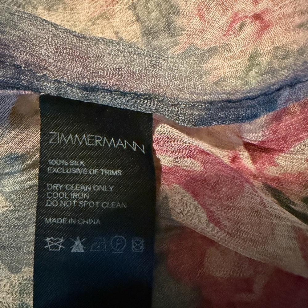 Zimmermann Silk Floral-Print Iris Ruffle Resort Dress - Size 1/US 6 - Picture 5 of 7